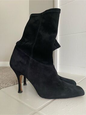 ATP Atelier Cerone Black Suede Stretch Sock Boots size 39/8